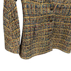 NWT Chanel 2019 Gold Blue Green Tweed Button Front Jacket Womens FR 36 / US 4