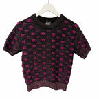 Chanel 2014 Lips Sweater Metallic Mohair Wool Purple Magenta Size 40 / US 8 RARE