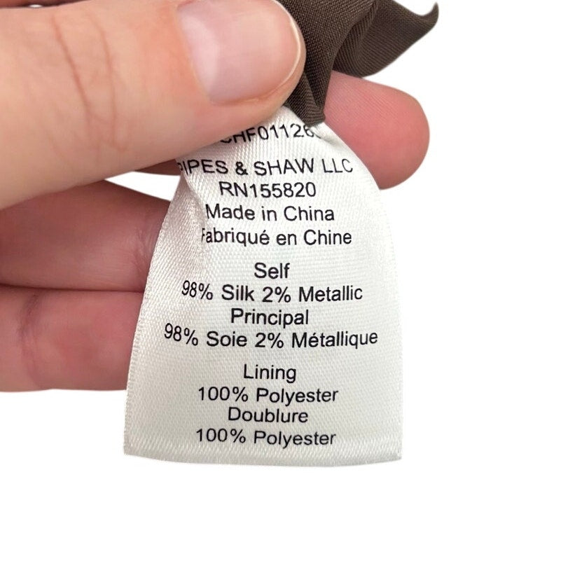 Veronica Beard Silk Metallic Blend Green Multi Paisley Print Mini Dress Womens 8