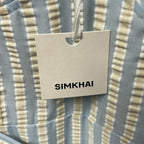 NWT Simkhai Hydrangea Blue Stripe Seersucker Kai Bustier Style Romper Small