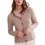 Jenni Kayne Murphy Collared Cashmere Blend Cardigan Sweater Mauve Womens Small