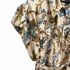Zimmermann Aliane Roll Cuff Playsuit Khaki Floral Pure Linen Size AU 3 / US 10