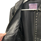 Alexa Chung Black Silver Studded Front Zip Nappa Leather Jacket UK 8 / US 2-4