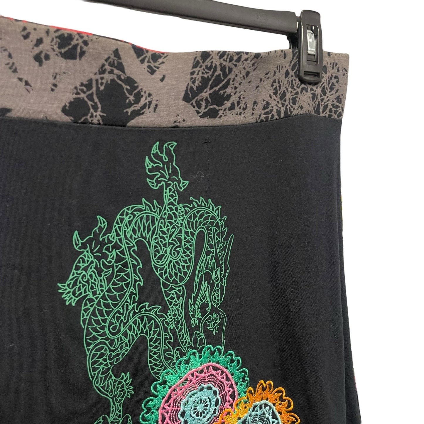 Y2K Desigual Pure Cotton Mixed Print Multicolor Pull On Skirt Womens Small