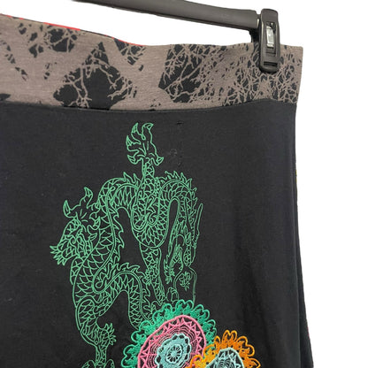 Y2K Desigual Pure Cotton Mixed Print Multicolor Pull On Skirt Womens Small