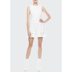 NWT Alice + Olivia Palmira Linen Blend Ruffle Mini Dress 12 Preppy Tennis Core