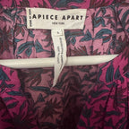 Apiece Apart Palm Floral Mini Mitte Dress Fuchsia Multi Puff Sleeves Size Small