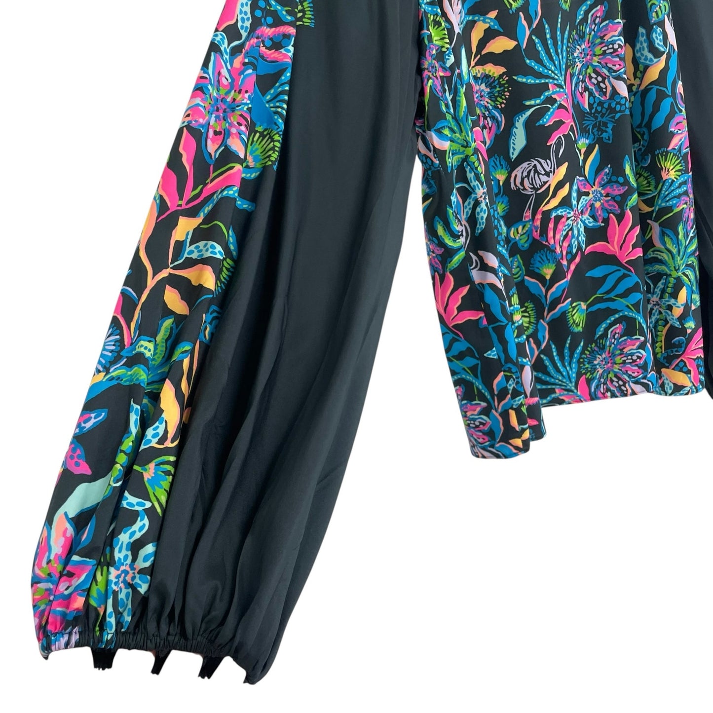 Lilly Pulitzer Onyx Paradise Glow Engineered Imani Long Sleeve Top Womens Medium