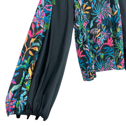 Lilly Pulitzer Onyx Paradise Glow Engineered Imani Long Sleeve Top Womens Medium