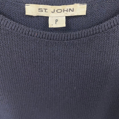 Vintage St. John White Label Santana Knit Navy Tank Top Womens Size P / US 2