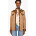 NWT Mother Biscute Tan Brown Sueded Honey Button Up Shirt Womens XS Western