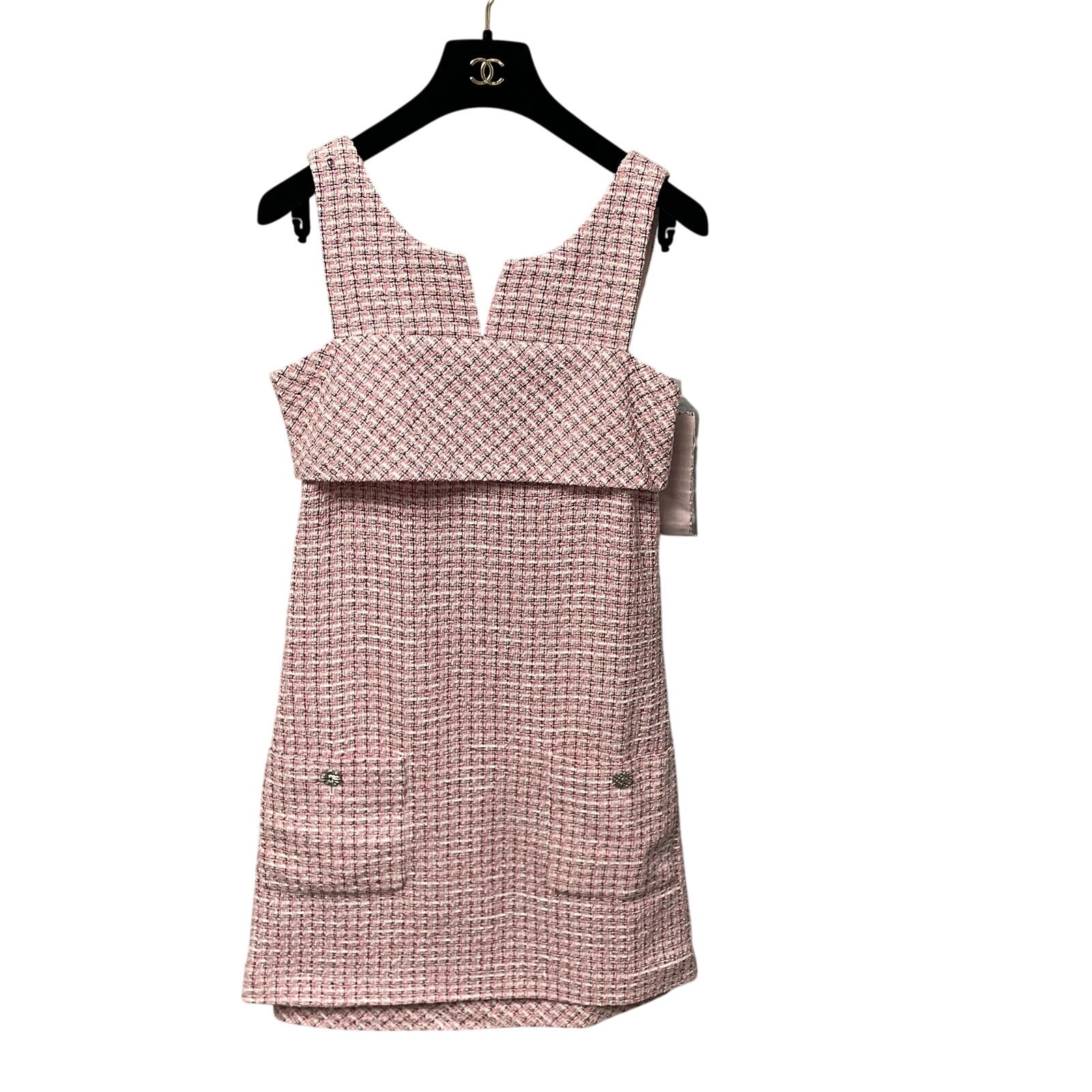 NWT Chanel 2014 Fantasy Tweed Dress Pink White Black Womens Size 34 / US 2