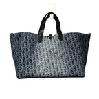 Christian Dior Toujours Blue Denim Oblique Jacquard Double Handle Tote Bag