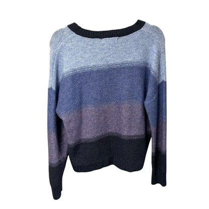 Central Park West Midnight Blue Purple Colorblock Pullover Sweater Womens Small