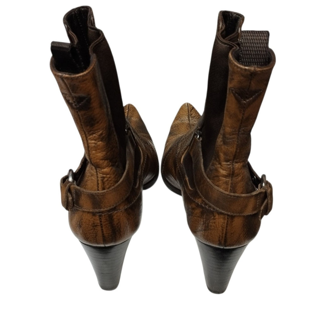 Vintage Miu Miu Leather Pointed Toe Boots 37 US 6.5 Western Boho Festival Rodeo