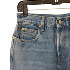 Gucci Horsebit High Rise Wide Leg Frayed Hem Jeans Light Wash Size 27 / US 6