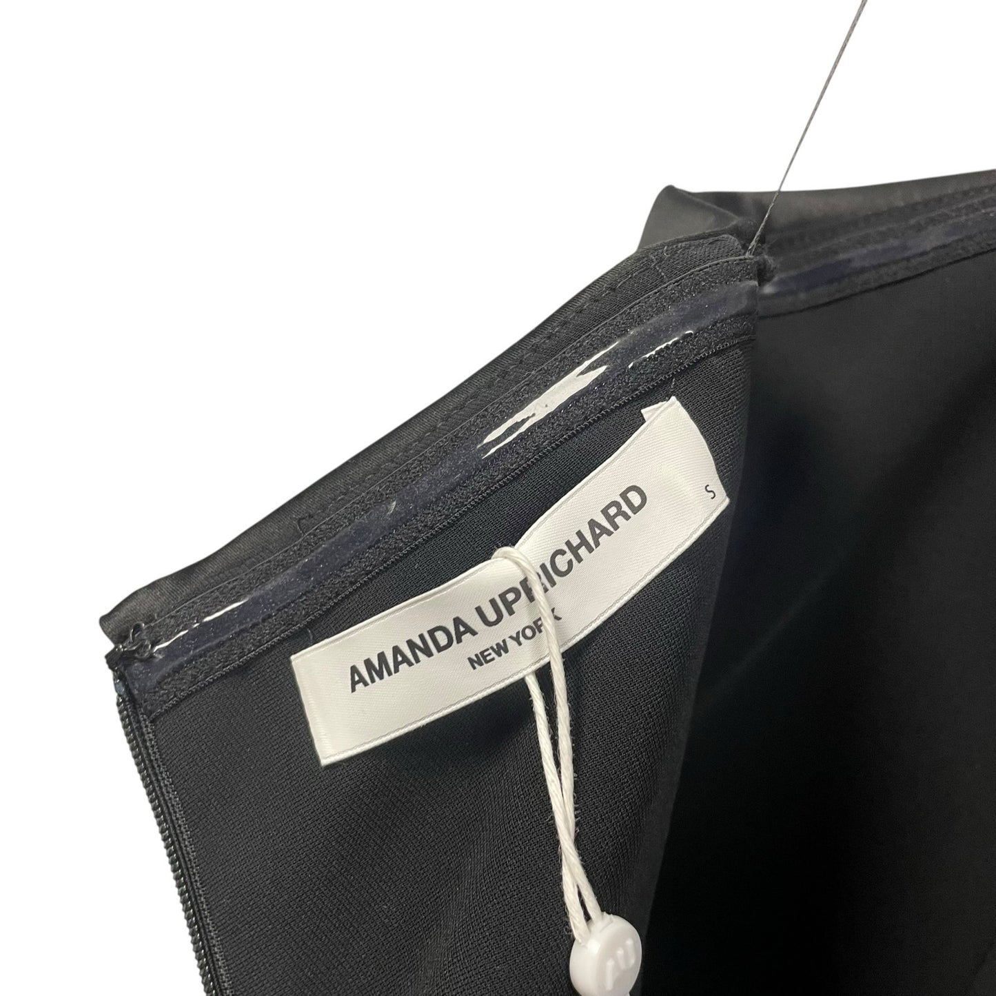 NWT Amanda Uprichard Lucienne Skort Romper Black Satin Trim Strapless Size Small