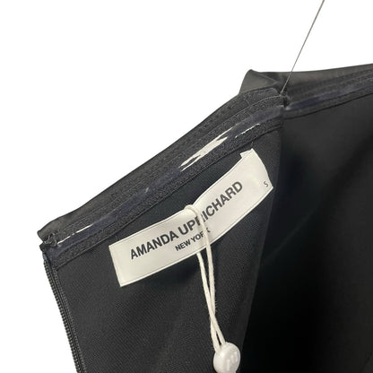 NWT Amanda Uprichard Lucienne Skort Romper Black Satin Trim Strapless Size Small