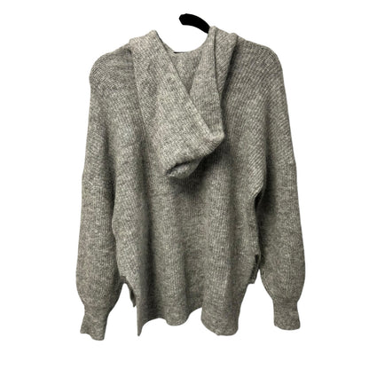 NWT Ganni Gray Mohair Wool Blend Callahan Knit Pullover Hoodie Womens Small