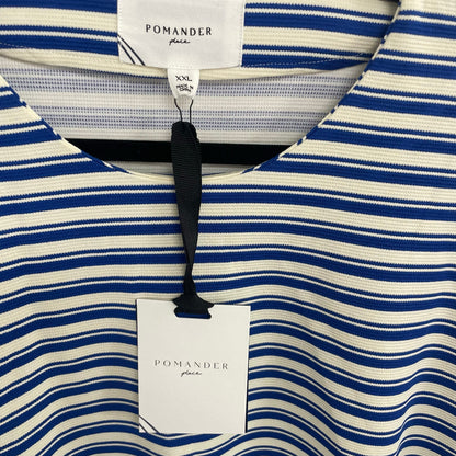 NWT Tuckernuck Pomander Place Regatta Stripe Alexia Shirt Blue White Womens XXL