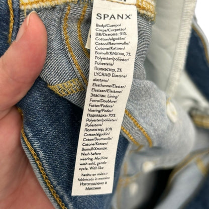 NWT Spanx Vintage Indigo Blue Seamed Front Wide Leg Jeans Womens 1X Tall