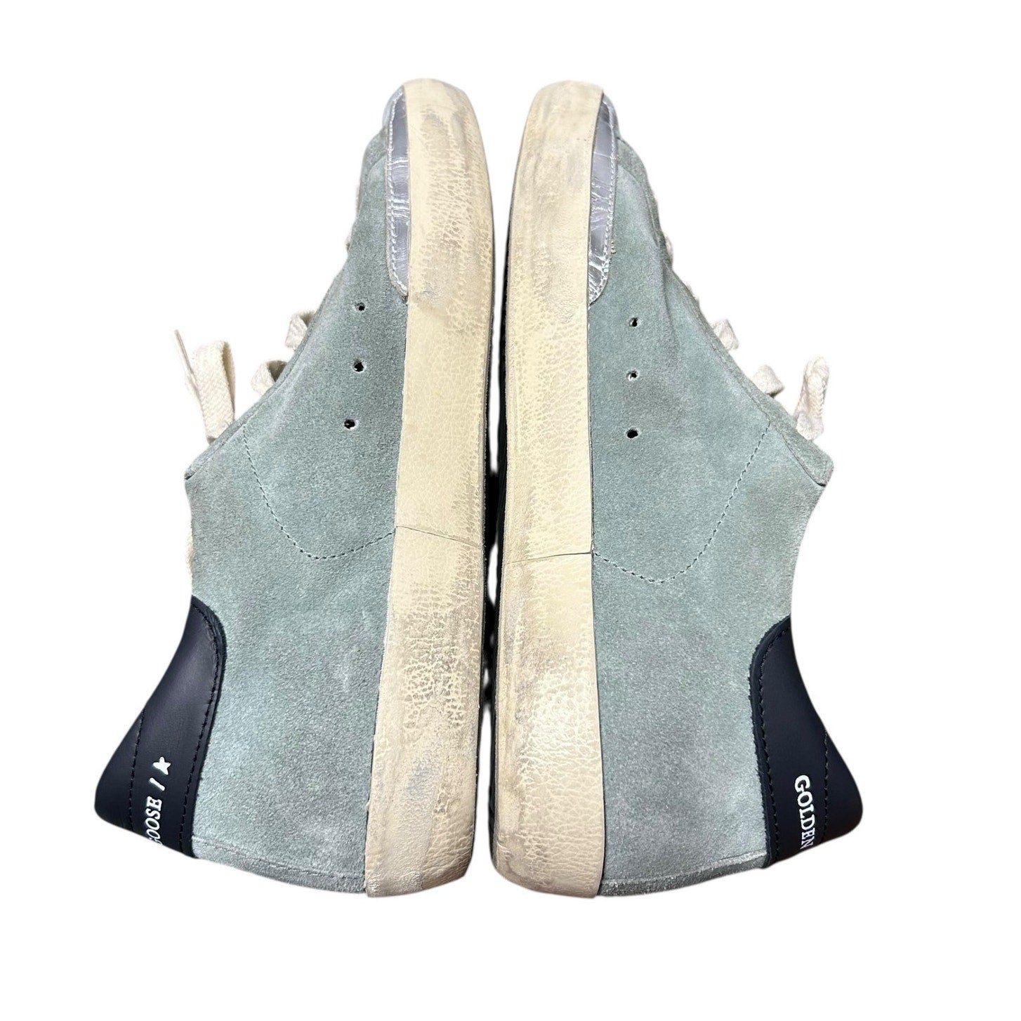 Golden Goose Light Blue Super Star Low Top Lace Up Suede Sneakers Womens US 9