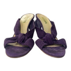 Prada Viola Purple Calzatore Donna Knot Open Toe Suede Heels Womens 35.5 US 5.5