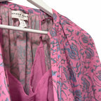 Apiece Apart Mini Mitte Dress Sunfaded Floral Pink Blue Organic Cotton Small