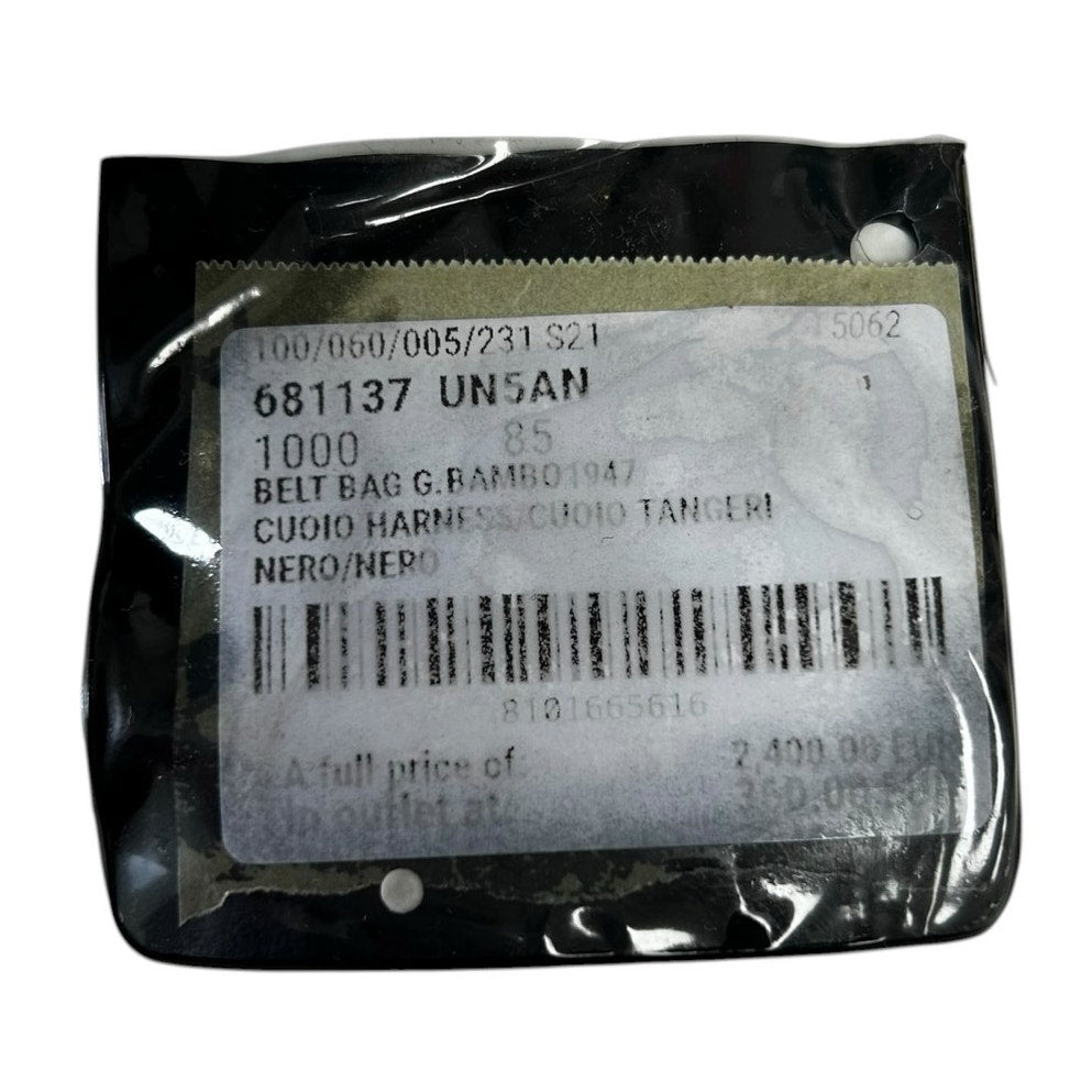 Gucci Black Leather Mini Bamboo Twist Lock 1974 Horse Bit Adjustable Belt Bag