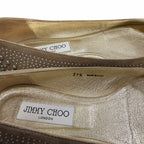Jimmy Choo Welda Studded Ballet Flat Beige Suede Womens 39.5 / US 9.5