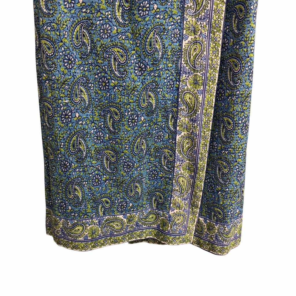 NWT Veronica Beard Amura Wrap Skirt Electric Blue Multi Pailsey Womens XS