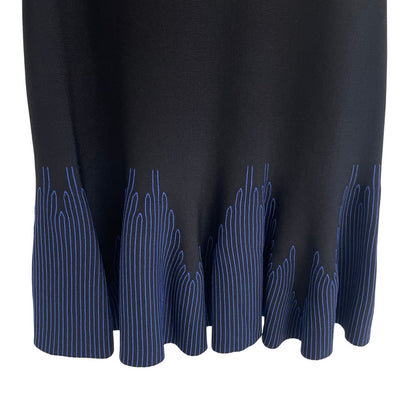 Shoshanna Bell Sleeve Black Blue Knit Pratt Sweater Dress Womens Size Small