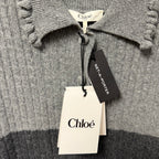 NWT Chloe Short Sleeve Polo Sweater Wool Cashmere Confident Grey Size Small