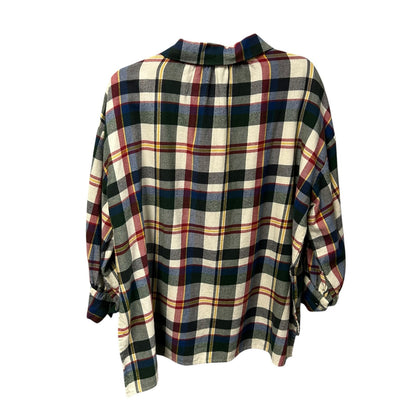 The Great Navy Green School House Plaid Painters Smock Shirt Womens 2 / Medium