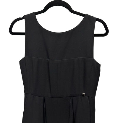 NWT Authentic Chanel Black Double Crepe Sleeveless Midi Dress FR 36 / US 4