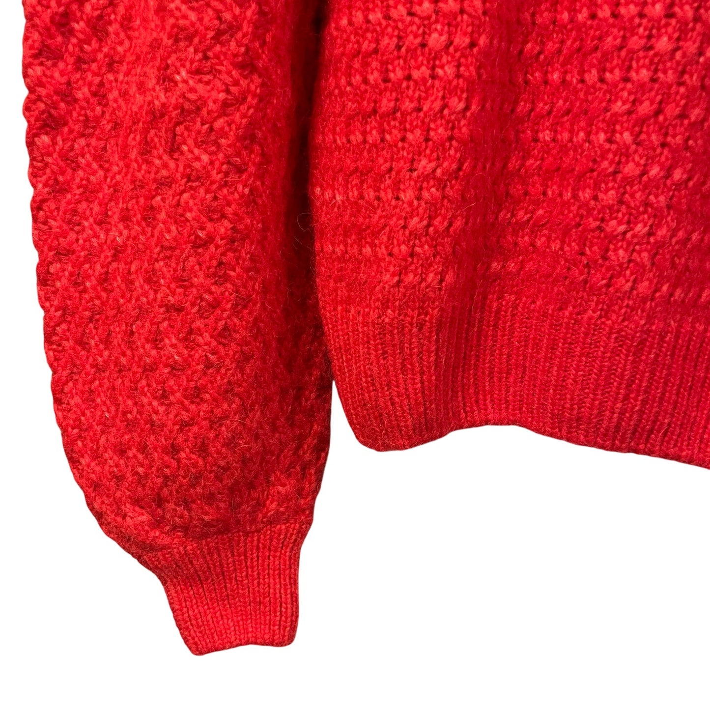 ESCVDO Pullover Puff Sleeve Milagros Sweater in Red Alpaca Blend Womens Small