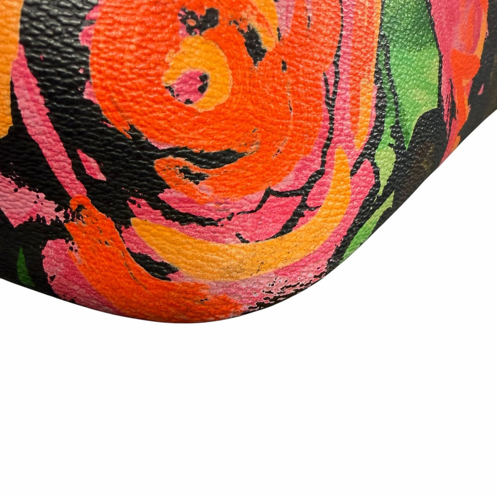 Louis Vuitton Stephen Sprouse Roses Neverfull Handbag Brown Pink Floral Designer