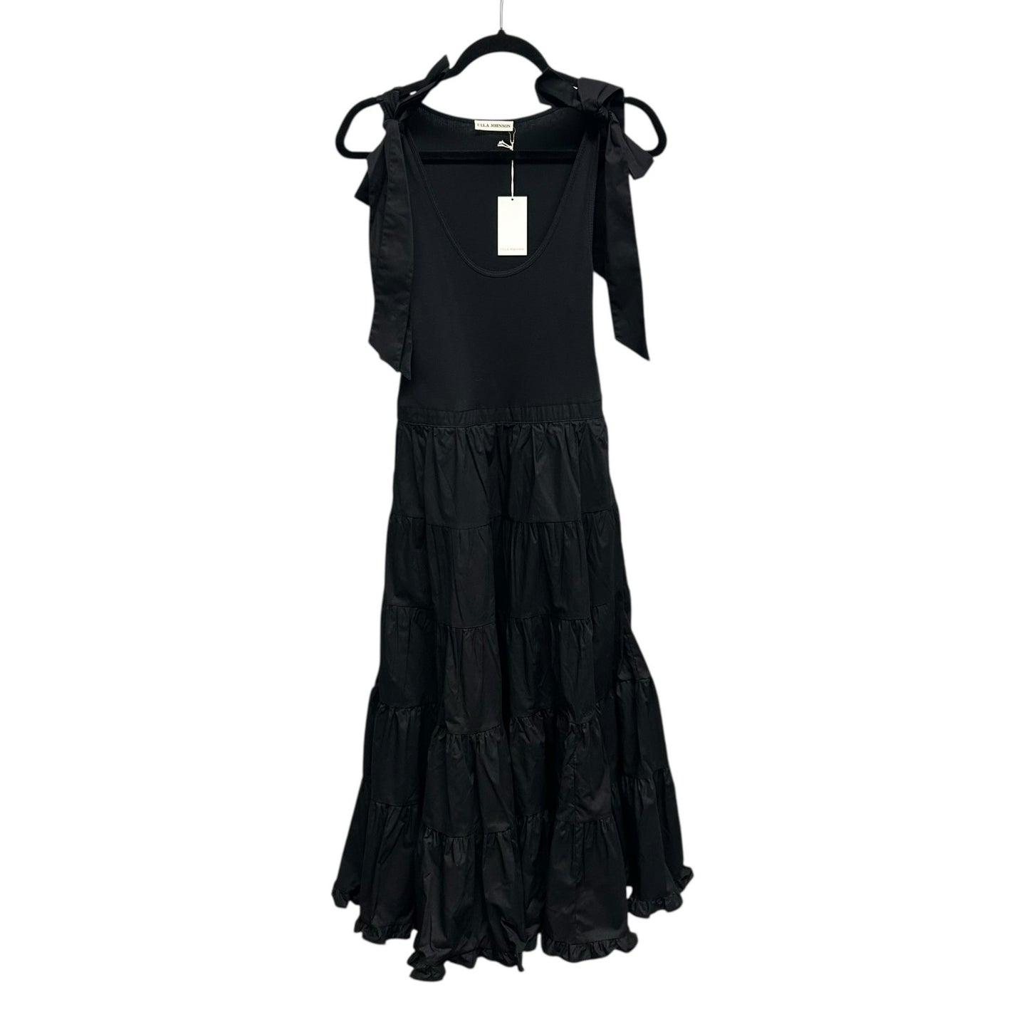 NWT Ulla Johnson Noir Black Hope Sleeveless Tiered Midi Dress Womens Small