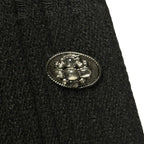 Chanel Black Wool Silk Blend Ribbed Knit Short Sleeve Maxi Dress Womens 36 / 00