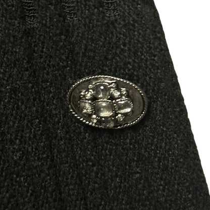 Chanel Black Wool Silk Blend Ribbed Knit Short Sleeve Maxi Dress Womens 36 / 00