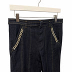Cinq a Sept Crystal Chain Link Embellished Flared Boot Cut Jean Dark Wash Size 8