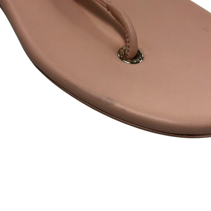 Chanel Blush Pink Interlocking CC Logo Leather T-Strap Sandals Womens 39 / US 9