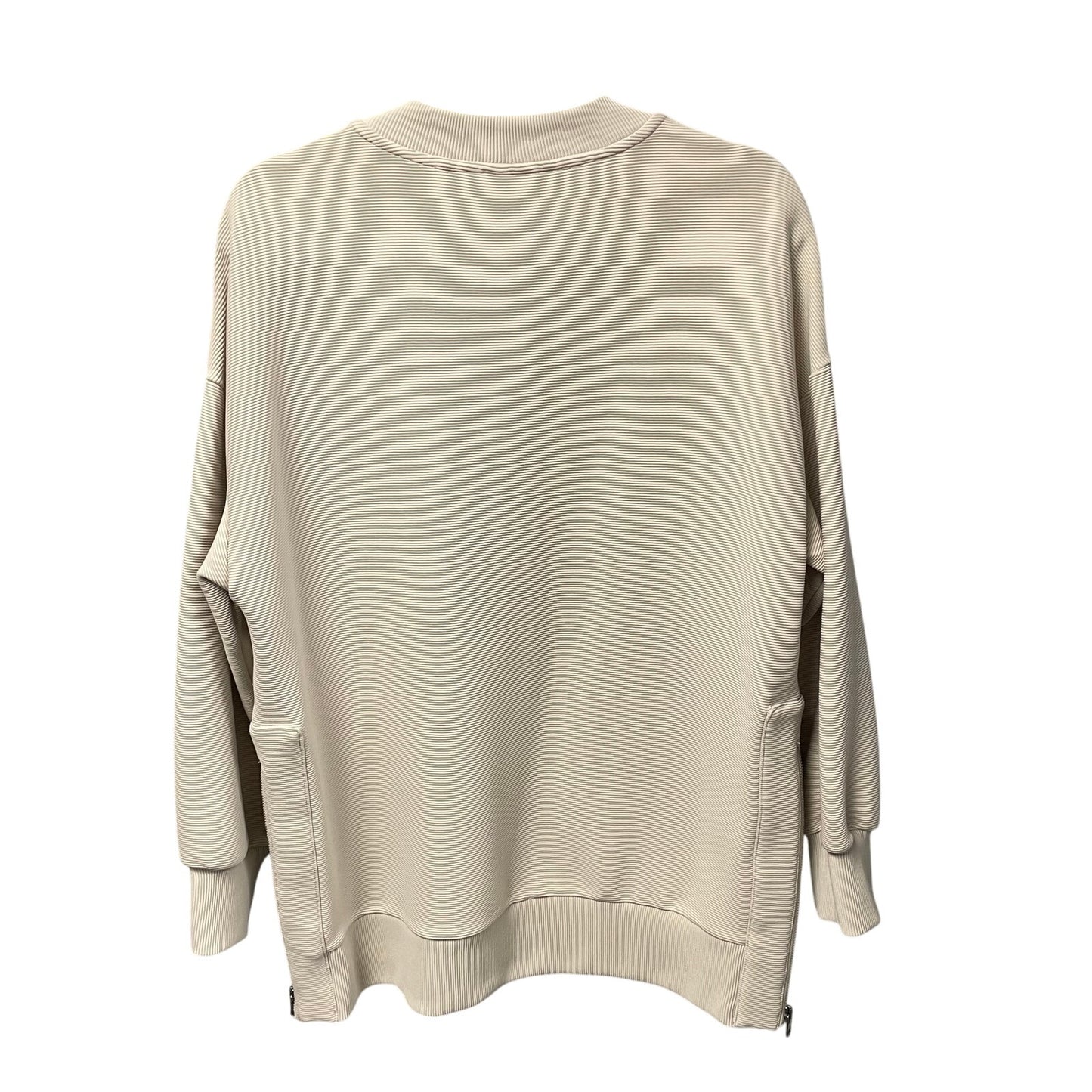 Varley Mae Longline Sweatshirt in Egret Cream Textured Knit Womens Size XS
