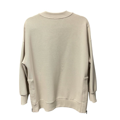 Varley Mae Longline Sweatshirt in Egret Cream Textured Knit Womens Size XS