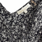 LoveShackFancy Pure Silk Black White Star Print Ruffled Mini Dress Womens 10