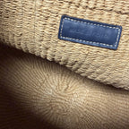 Chloe x Mifuko Large Raffia Basket Tote in Fair Trade Paper & Navy Leather