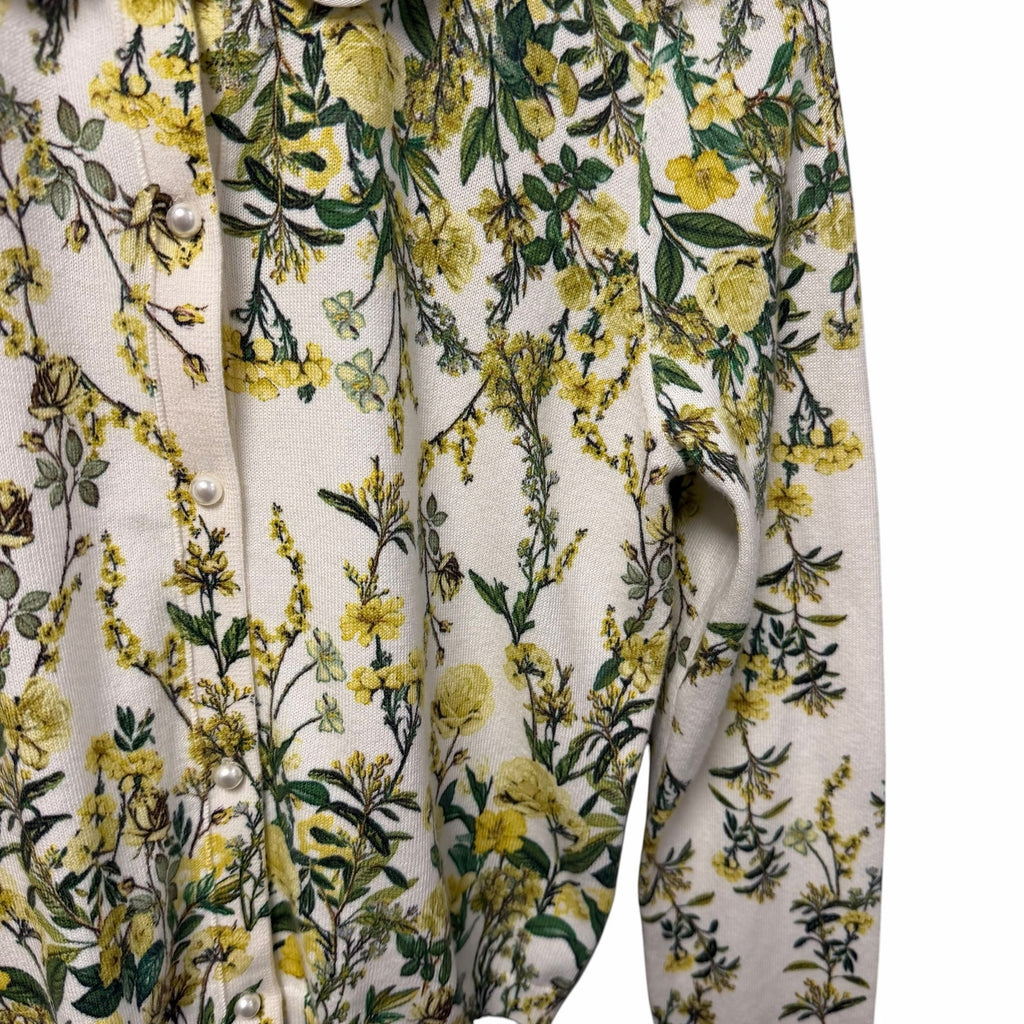 NWT Alice + Olivia Carson Printed Cardigan Fresh Air Butter Floral Size Small