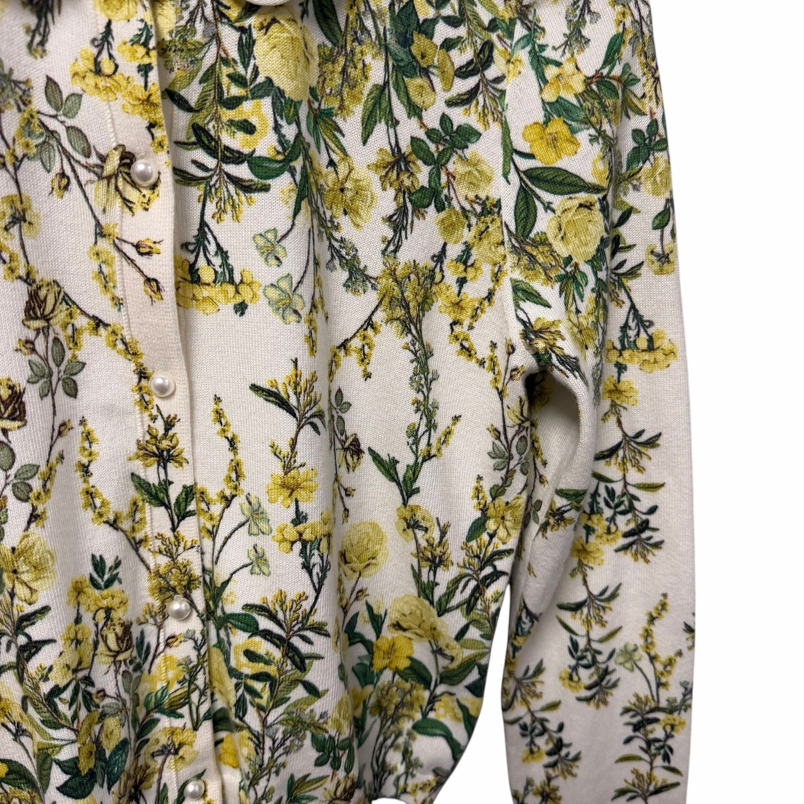 NWT Alice + Olivia Carson Printed Cardigan Fresh Air Butter Floral Size Small