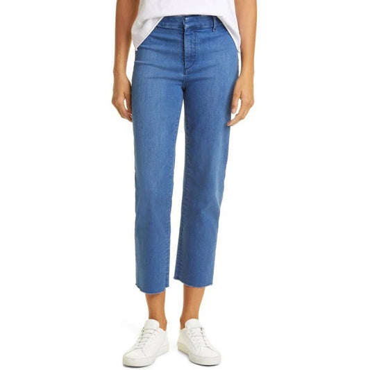 Frank & Eileen Kinsale Light Wash Denim Raw Hem Cropped Jean Womens Size 6