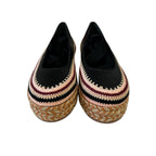 Ulla Johnson Nior Black Leather Yelena Crochet Flatform Shoes Womens 37 / US 7